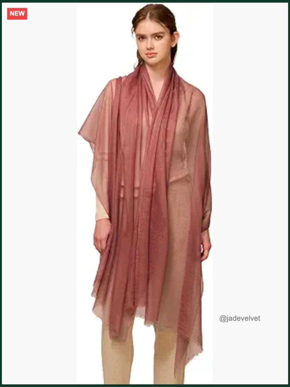 100% Cashmere Extra Large Scarf, Pashmina Shawl Wrap, Sheer Gauze Fabric,